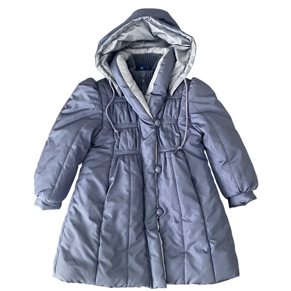 Vintage Rothschild 1980s Periwinkle Hooded Puffer Winter Coat‎ | Girls Size 5